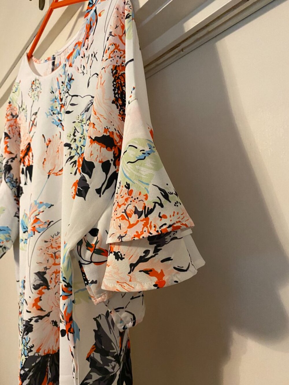 LOOK AT ME, I'M BEAUTIFUL, double layer, flutter sleeves, blouse, size XL